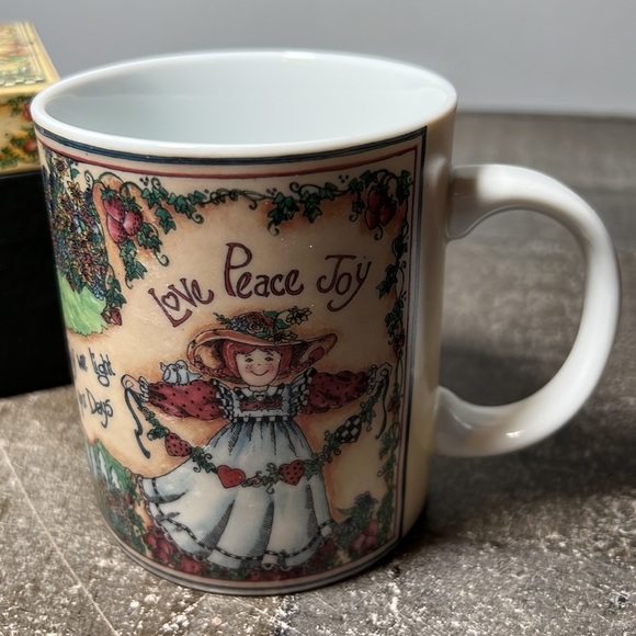 DIVINITY Love Peace & Joy Ceramic Coffee Mug Tea Cup Shelly Rasche Applejack Art - Picture 4 of 8